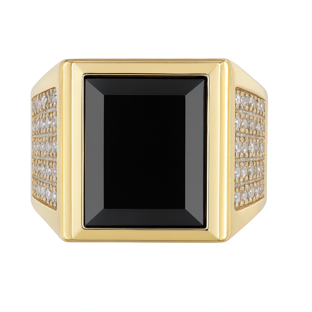 14K Gold Men’s Square Statement Ring