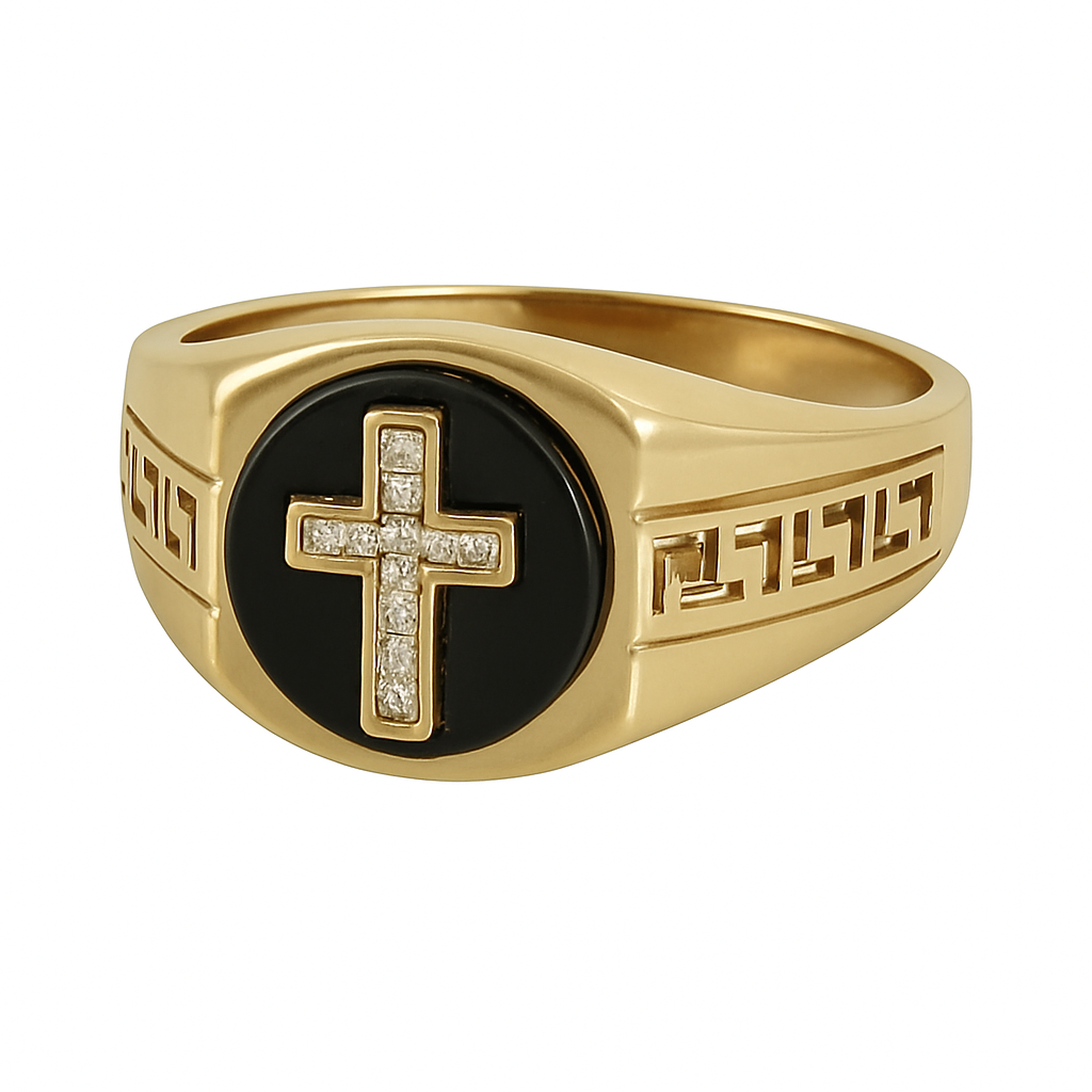 10K Gold Men’s Ring with Cross
