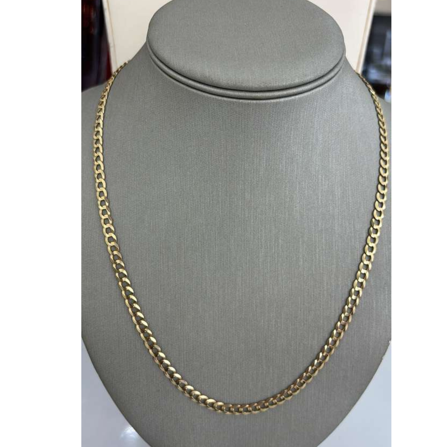 14K Gold Hammered Link Chain
