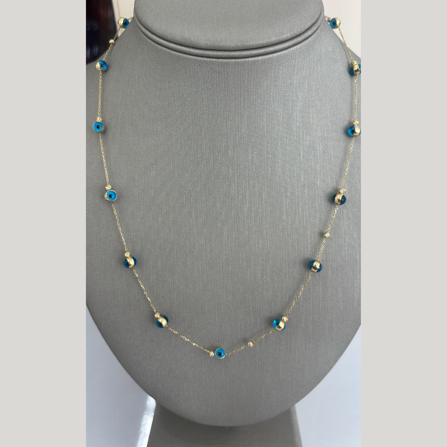 14K Gold Turkish Evil Eye Necklace