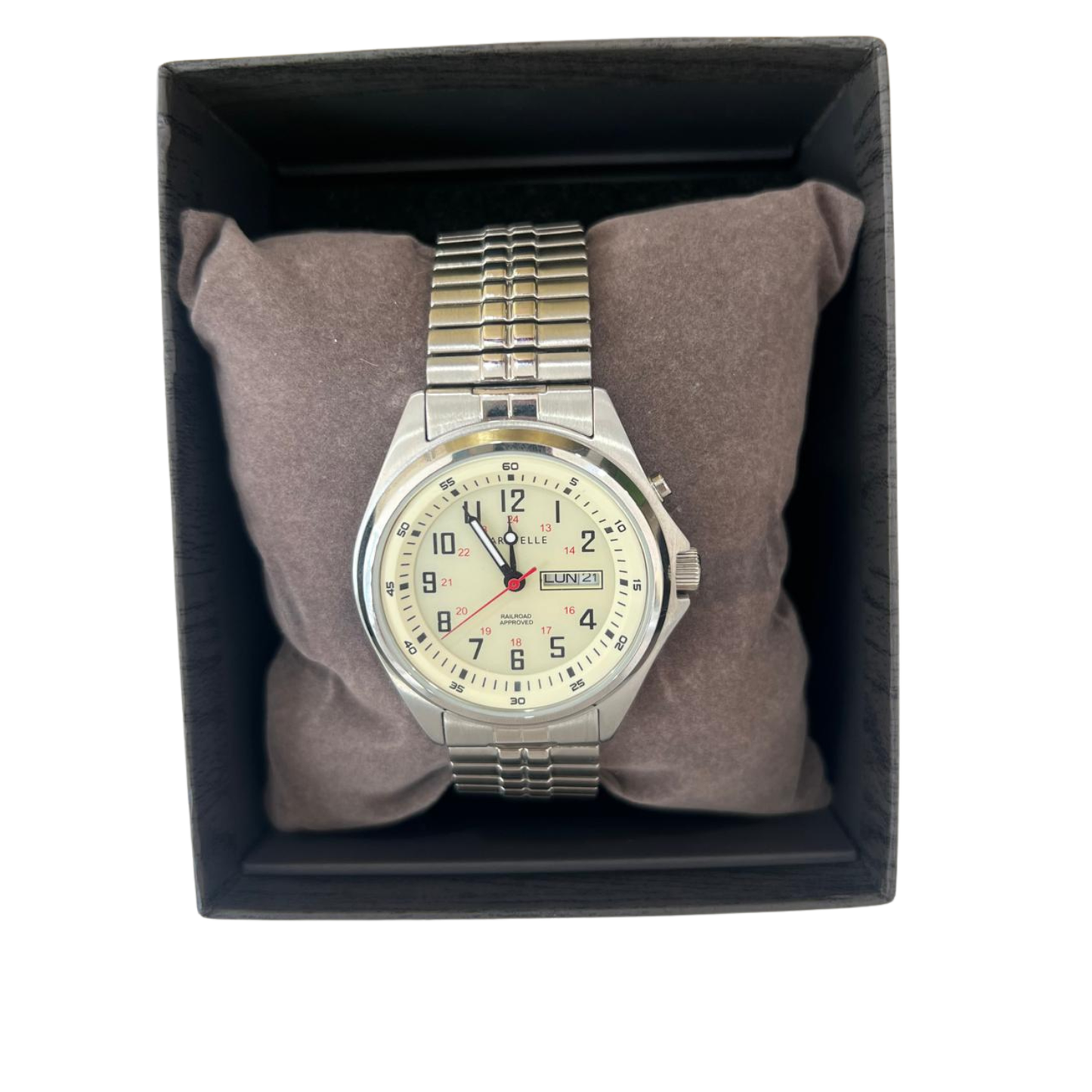 Caravelle Day-Date Stainless Steel Watch