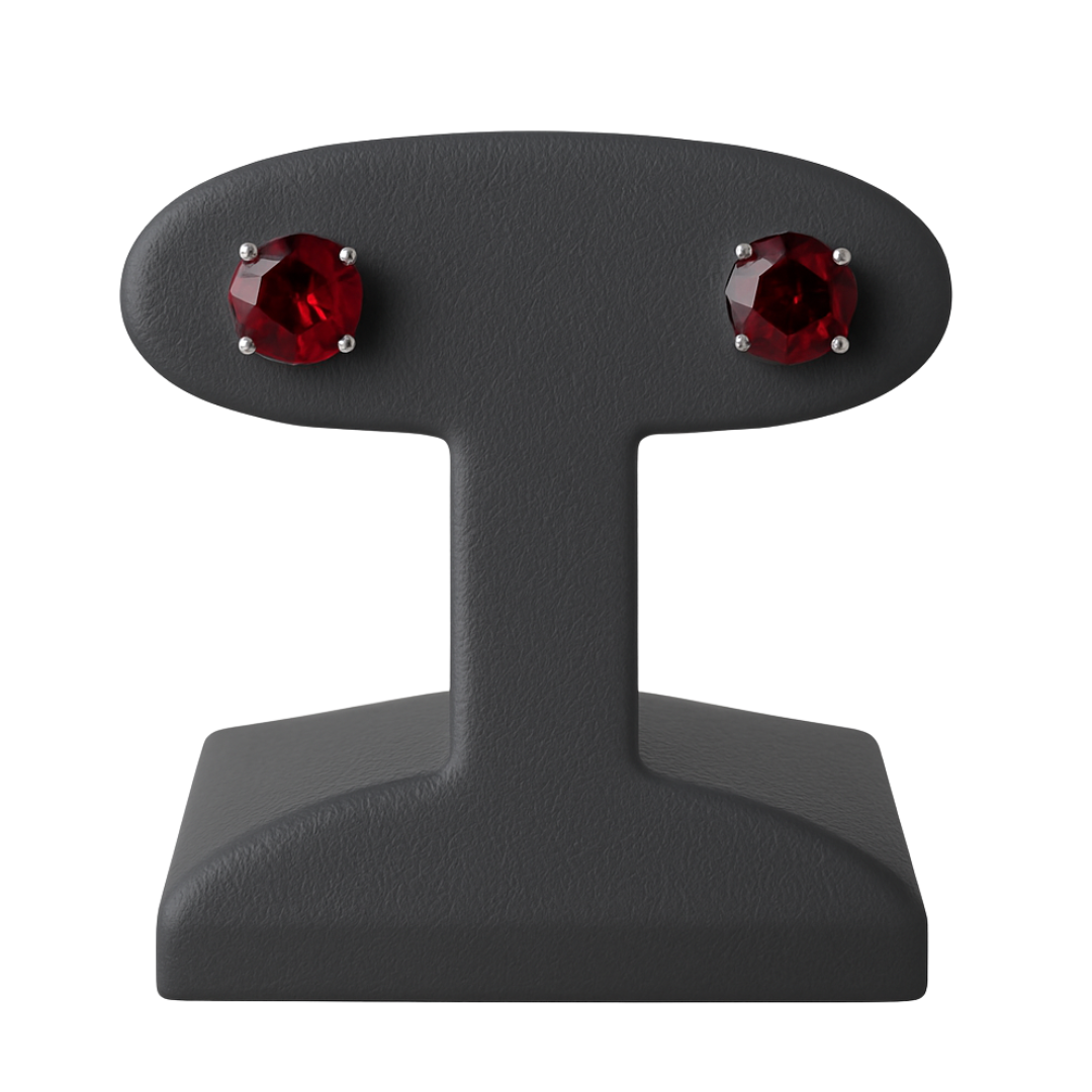 14K Garnet & Diamond Earrings