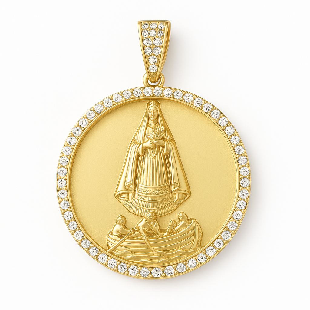 10K Gold Virgin of Charity Medallion