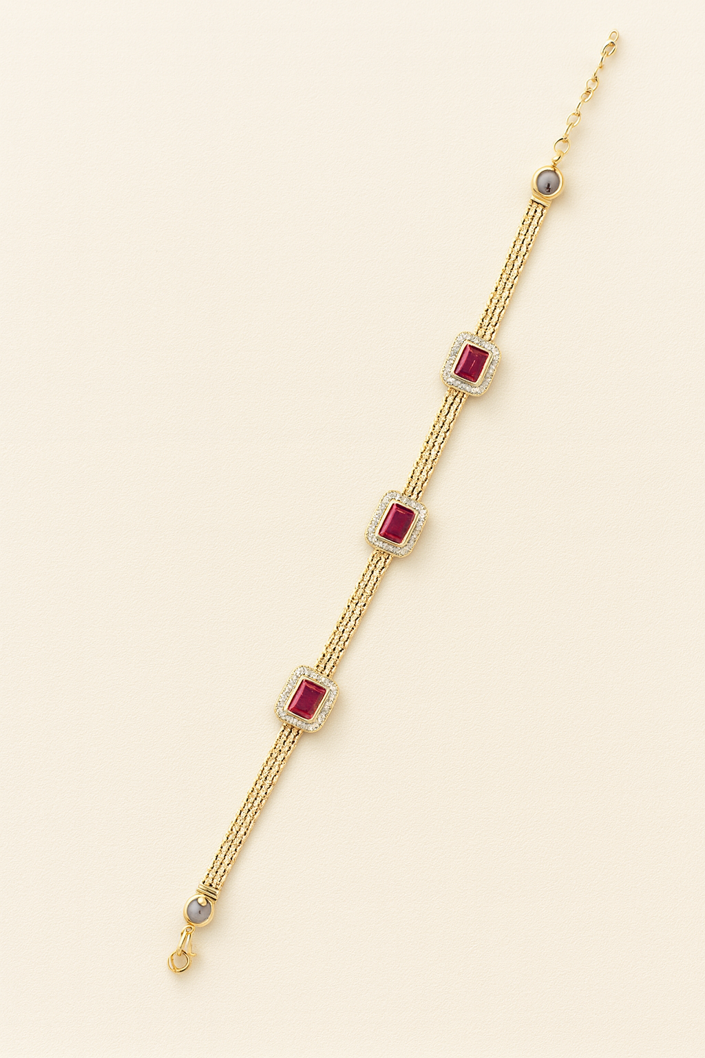 14K Gold Ruby Bracelet