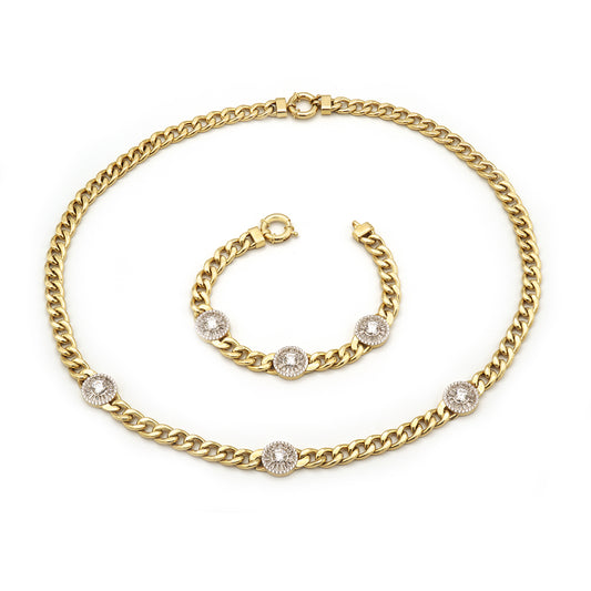 WHITE STONE Necklace & Bracelet