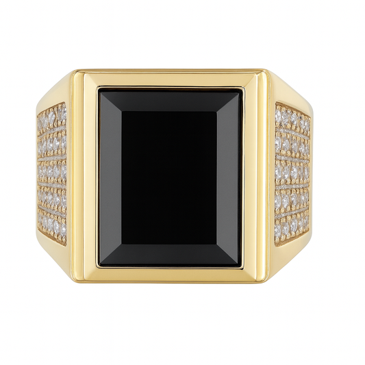 14K Gold Men’s Square Statement Ring