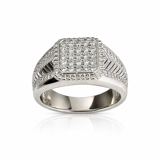 Men’s 925 Sterling Silver Ring with Zirconia