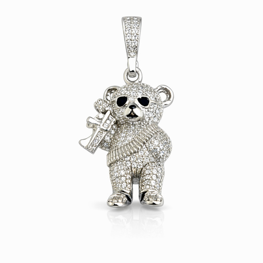 Sterling Silver 925 Armed Bear Pendant