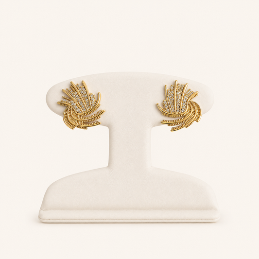 10K Gold Sunburst Earrings