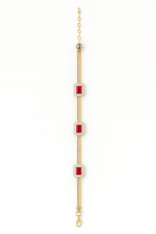 14K Gold Ruby Bracelet