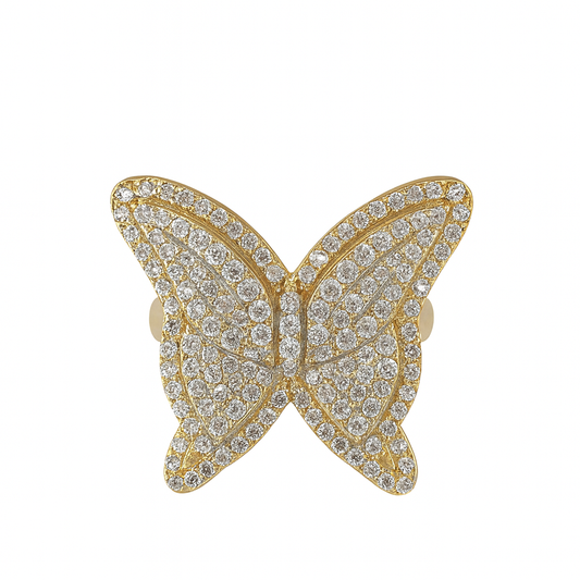 Elegant 14K Gold Butterfly Ring