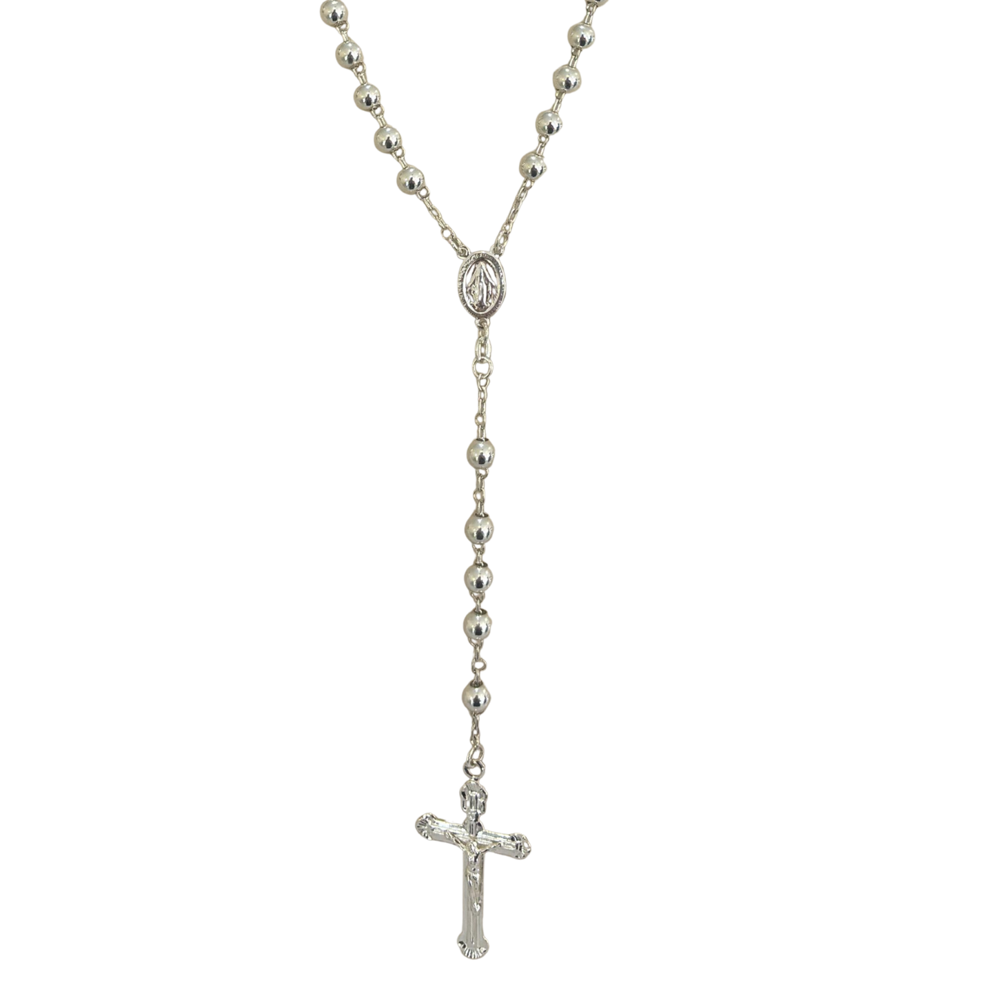 925 Sterling Silver Rosary Necklace