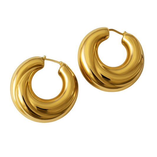 10K Gold Hoop Earrings with Special Design
