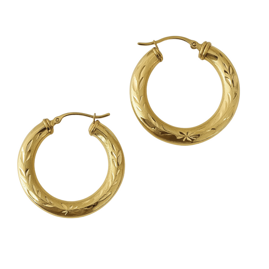 14K Yellow Gold Hoop Earrings