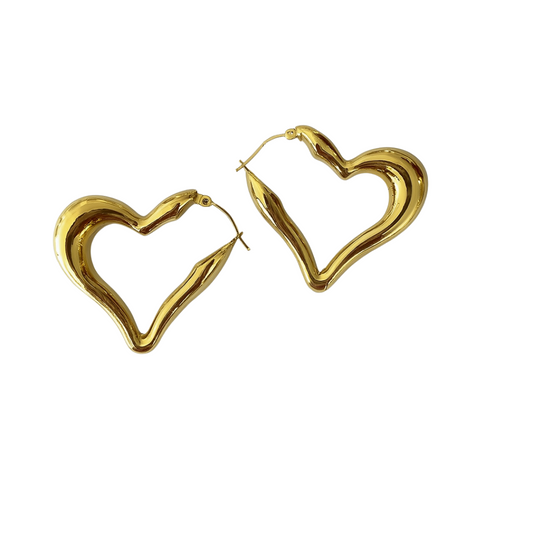 14K Gold Heart Earrings
