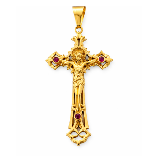 18K Gold Crucifix Pendant