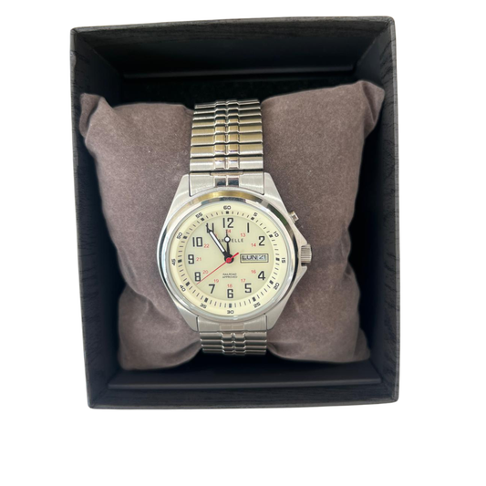 Caravelle Day-Date Stainless Steel Watch