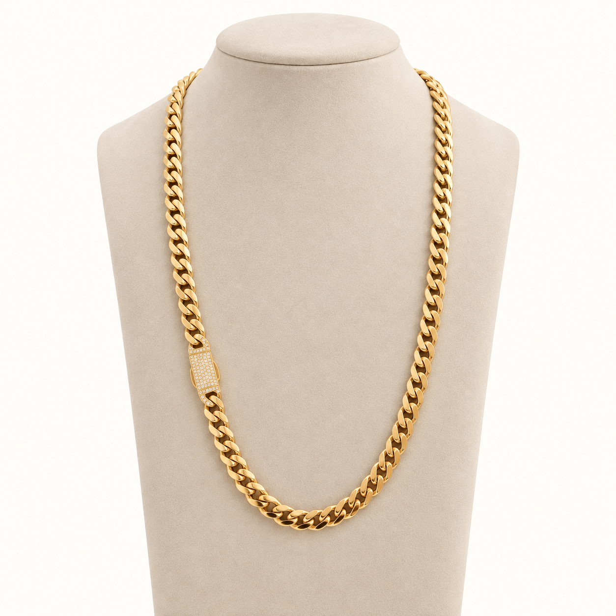 14K Gold Monaco Chain with CZ Clasp