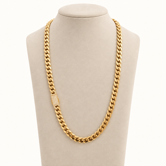 14K Gold Monaco Chain with CZ Clasp