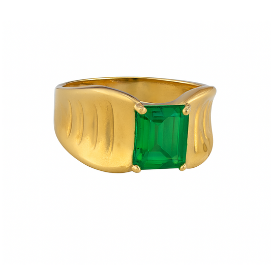 10K Yellow Gold Men’s Ring with Emerald