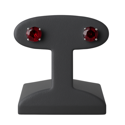 14K Garnet & Diamond Earrings