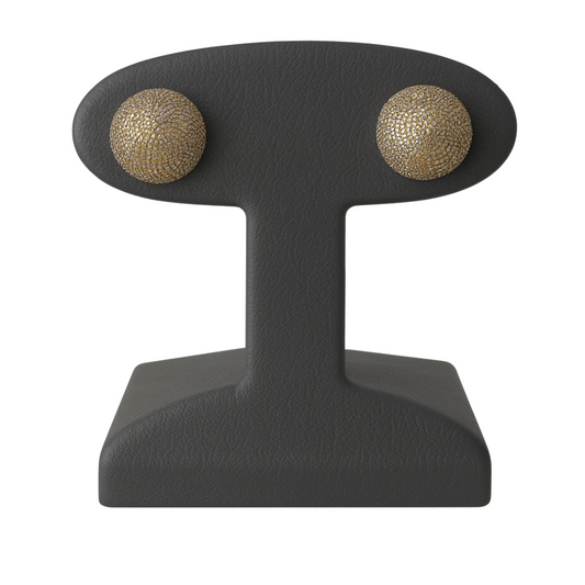 14K Gold Rounded Pavé Diamond Earrings