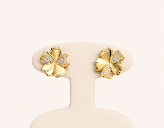 10K Gold Flower Earrings