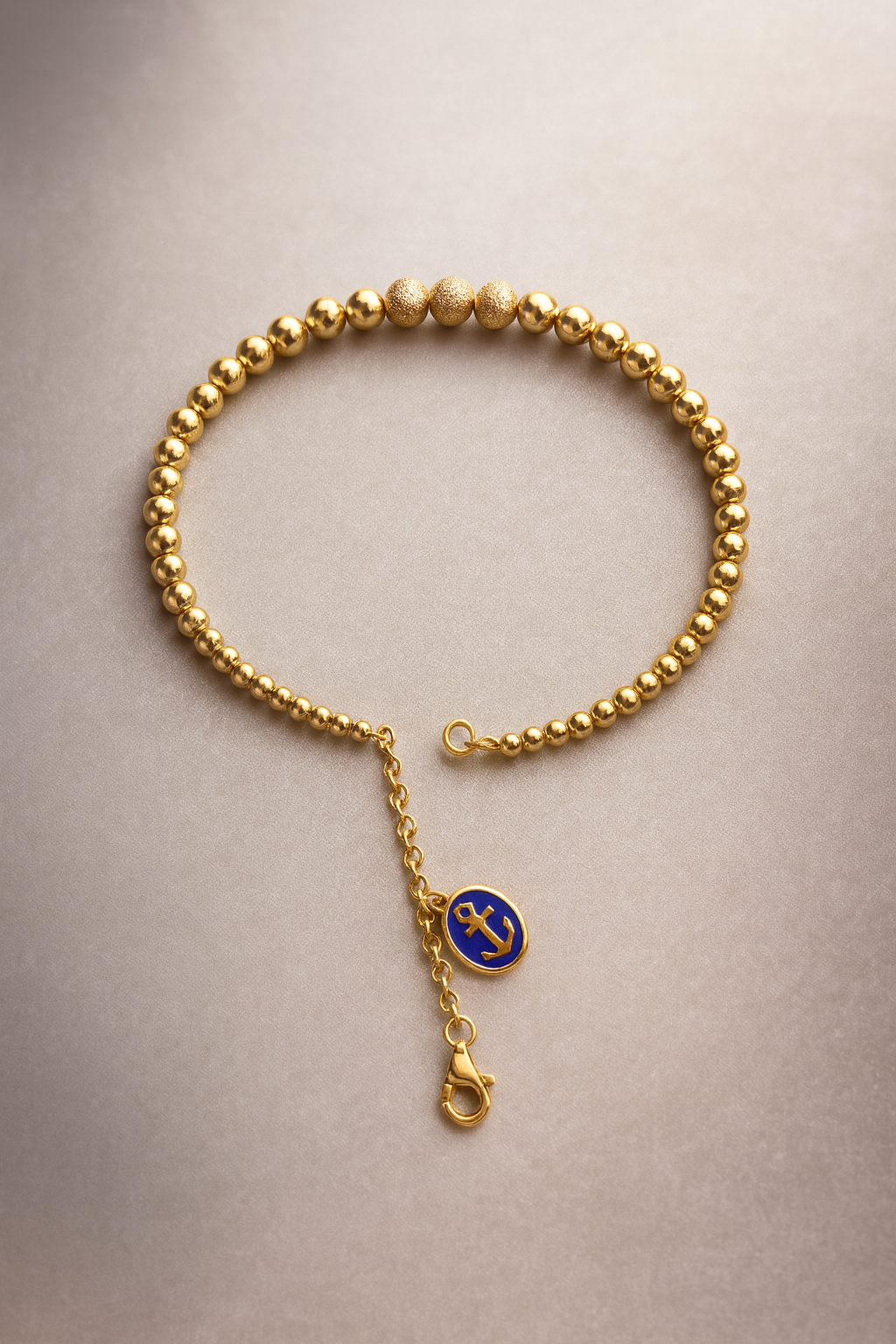 14K Gold Anchor Charm Bracelet