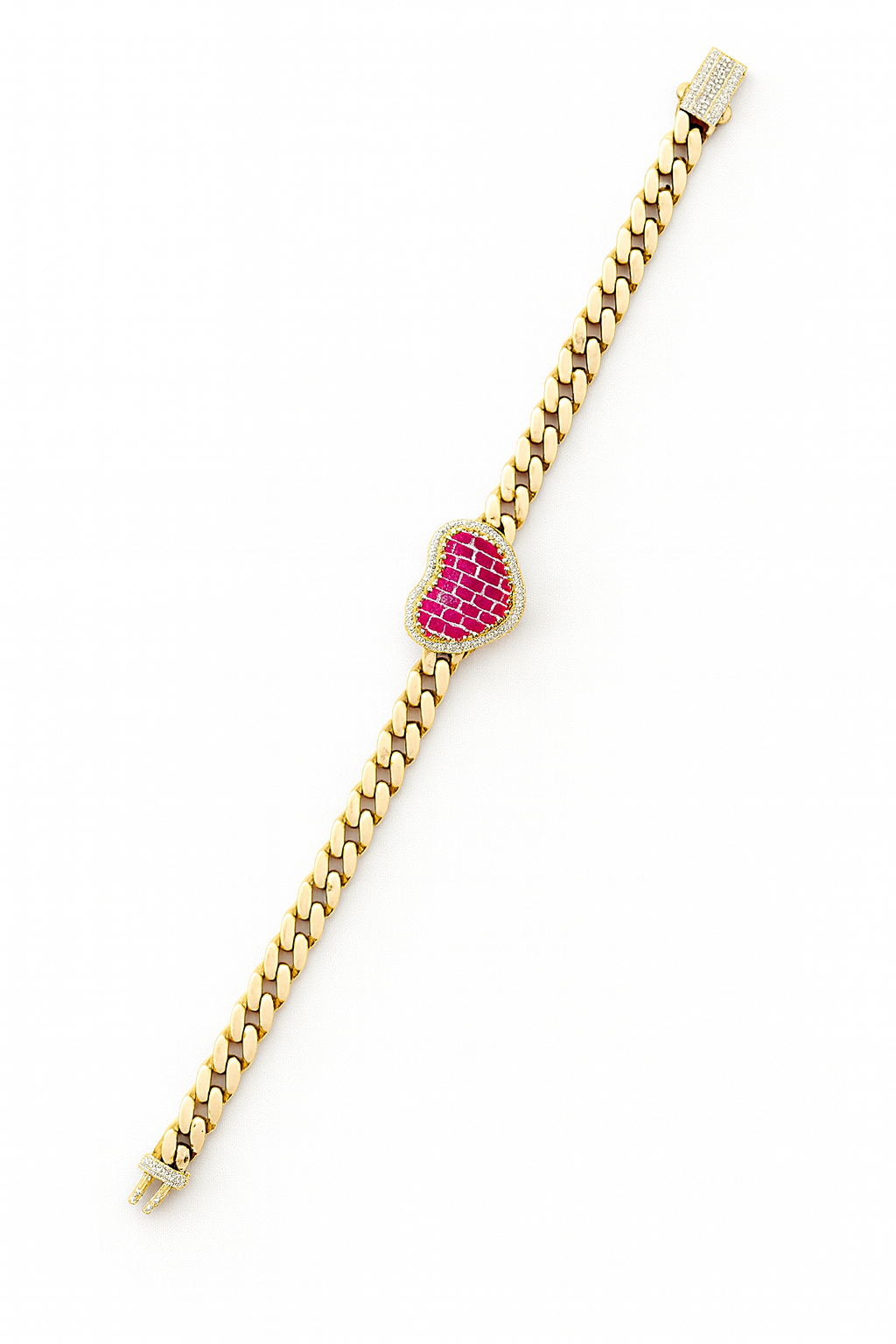 14K Pink Heart Monaco Bracelet