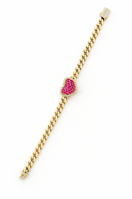 14K Pink Heart Monaco Bracelet