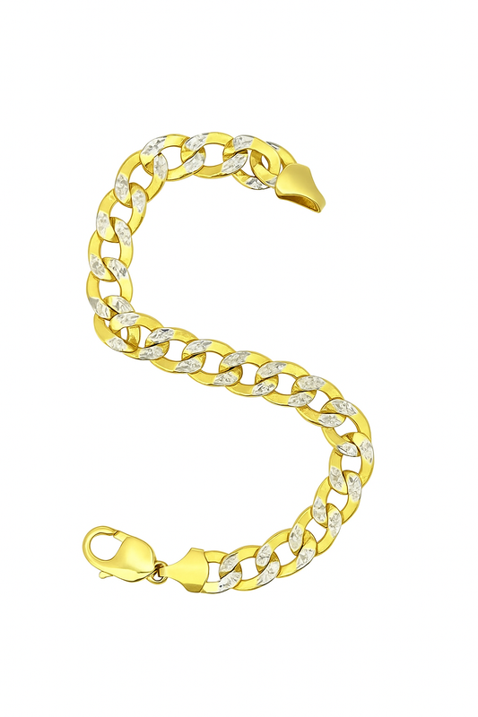 10K Yellow Gold Hammered Bracelet (Men’s)