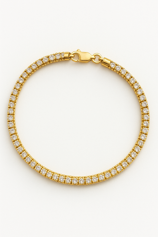 14K Gold Bracelet with Cubic Zirconia