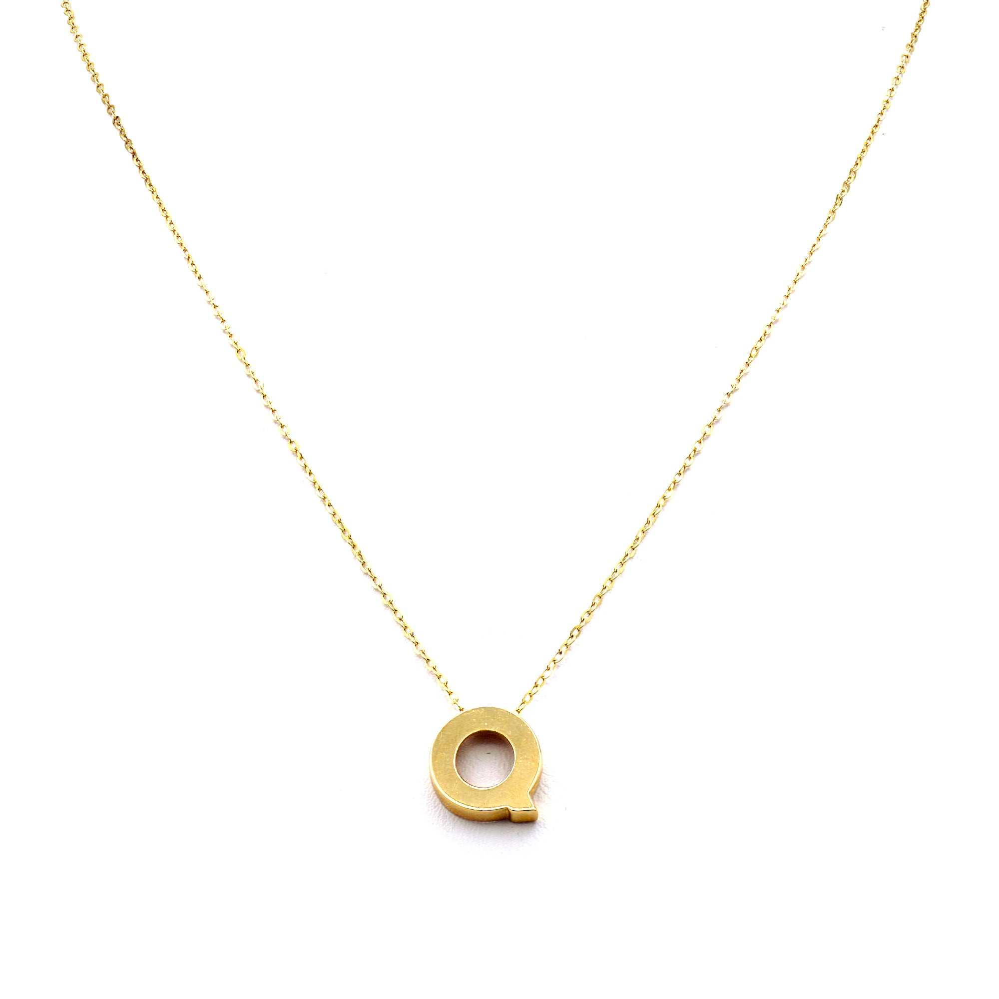 14K Gold Initial Q Chain – Isaac Jewelry