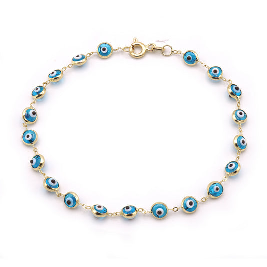 14K Gold Blue Eye Design