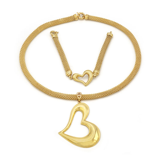 Heart Necklace & Bracelet